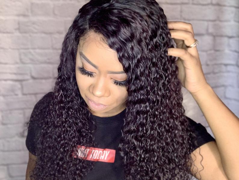 13x4 Lace Frontal Deep Wave Curly Pre-Plucked Virgin Human Hair 180% d –  The Baddie Obsession