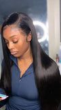 360 STRAIGHT FRONTAL WIG. PRE-PLUCKED HAIRLINE